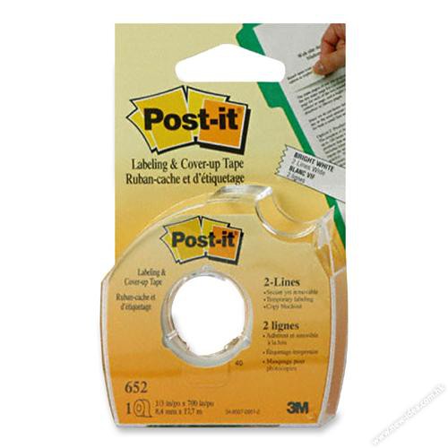 3M 695 Post-it Labeling Tape, 2 in x 36 yds, White