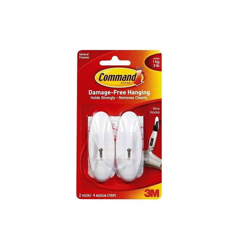 Command 17304 Medium Cord Bundlers with Strips, White, 2 Bundlers and 3 Strips